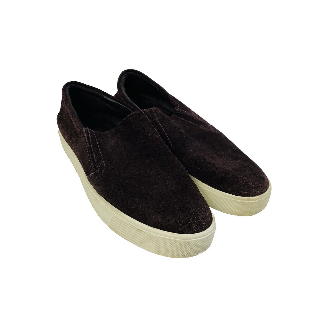 VINCE Burgundy Womens Slip On Suede Leather Shoes EU 38 US 7.5